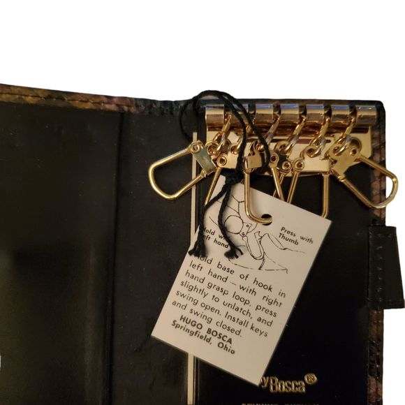 Bosca By Hugo Bosca Vintage Genuine Python Snake Key Wallet NEW - Picture 3 of 4